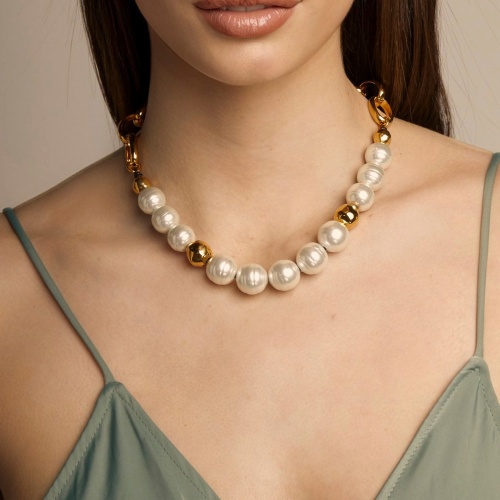 Колье VIDDA, Pearl, с жемчугом, кожа, VD23-01674 белый, 50см фото 3