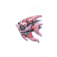 Брошь Moon Paris, рыбка с кристаллами, Mo-22.03-002 коралловый