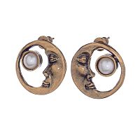 Серьги Alcozer&J, с жемчугом, AL2512-OP5479C золотистый