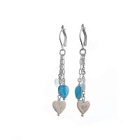 Серьги Lanzerotti, Marino, с агатом, жемчугом и кошачьим глазом, LZ-25.06-186 голубой