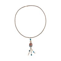 Колье Alcozer&J, с агатом, AL-C48MW25-R синий