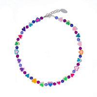 Колье Lanzerotti, Hello babe!, с полимерными бусинами в форме сердца, LZ-25.07-210 сиреневый