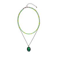 Колье Lanzerotti, Verde, двойное, жад, хризопраз, кристаллы, змея, LZ-24.12-568 зеленый