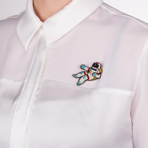 Брошь Moon Paris, космонавт из текстиля, Mo-22.03-019 белый фото 4