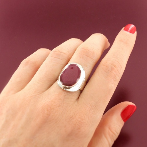 Кольцо TARATATA, Pas bouger!, разъемное, со слюдяным порошком и смолой, TT-W25-06412-103 красный фото 2