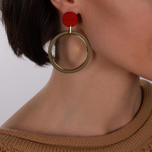 Серьги Nuance, Nuance, асимметричные, с кольцами, NFN-23.12-094 красный фото 2