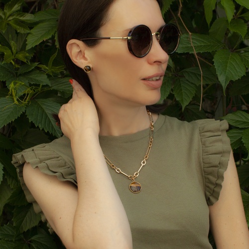 Колье Fiore Luna TIGER EYE, LN5147 BR/G фото 4