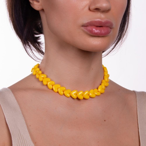 Колье Moon Paris, Valentine, с акриловыми сердцами, MVL-22.12-001 желтый фото 2