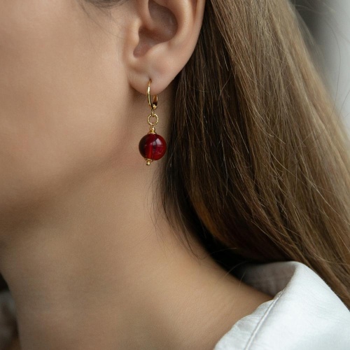 Серьги Lanzerotti, Mustang, с чешским стеклом, LZ-25.11-346 красный фото 2