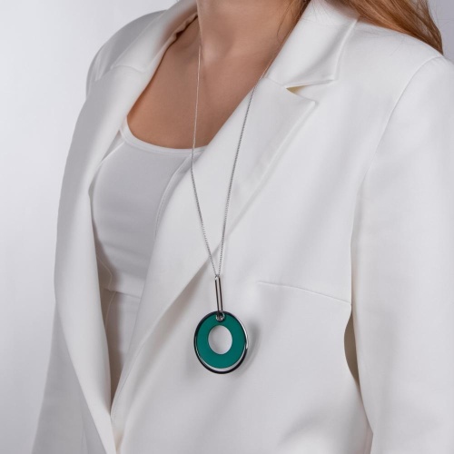 Колье Nuance, с подвеской-кольцом, NFN-24.04-055 зеленый фото 4