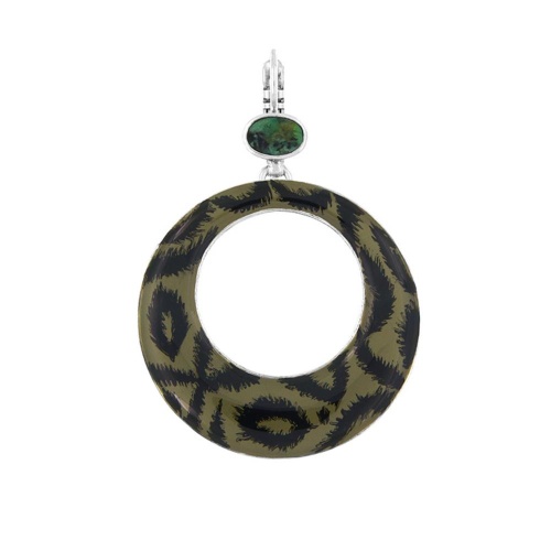 Серьги TARATATA, Tabby, цветная смола, узоры, цоизит, TT-H25-05739-102 черный