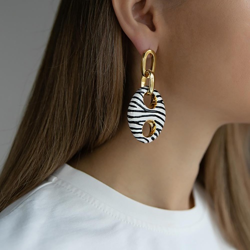 Серьги Francesca Bianchi, с эмалью, FB25.2-BSOR21 золотистый фото 2