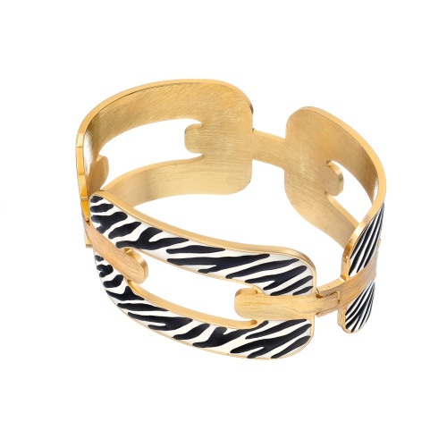 Браслет Francesca Bianchi, кафф, с эмалью, FB25.2-48A золотистый, 6см