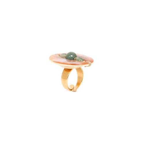 Кольцо Nature Bijoux, Menthe a l`eau, разъемное, с авантюрином и перламутром, NB23.1-19-24616 бежевый фото 2