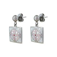 Серьги Fiore Luna ENAMEL ROSE, AE03194-3 R/S