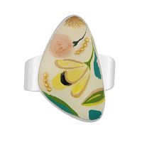 Кольцо TARATATA, Brindille, разъемное,со смолой и микрошариками, TT-E24-07415-101 белый