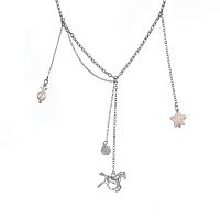 Колье Lanzerotti, Pianoforte, жемчуг, кристаллы, подвеска-лошадь, LZ-25.12-402 серебристый