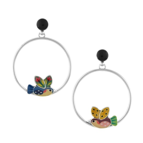 Серьги TARATATA, Dans les nuages, асимметричные, с цветной смолой, TT-H24-03922-10M серебристый