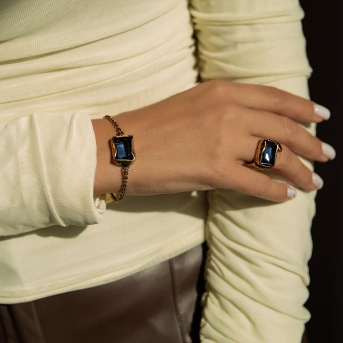 Браслет Thot Gioielli, с рейнстоуном, TG25.1-BR586 синий фото 5