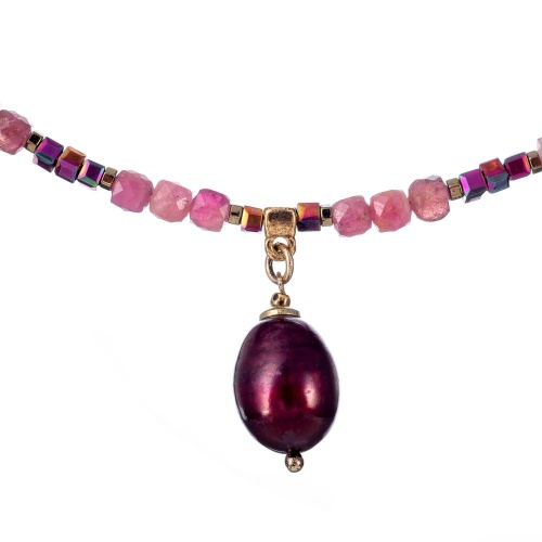 Колье Lanzerotti, Elisir, жемчуг, турмалин, кристалл, гематит, LZ-25.10-275 розовый фото 2