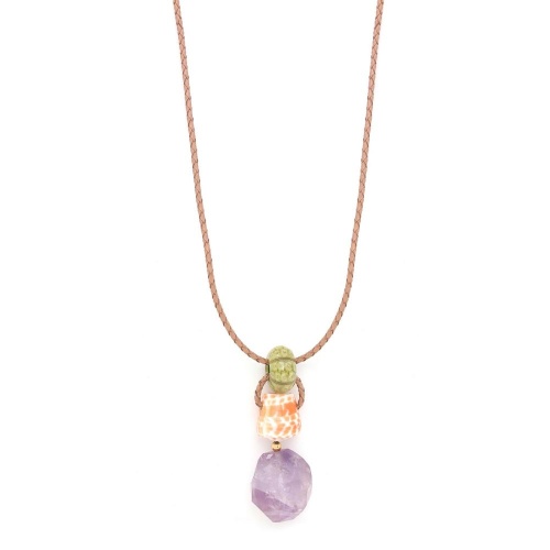 Колье Nature Bijoux, St.Barth, с аметистом и ракушками, NB24.2-15-43231 сиреневый фото 4