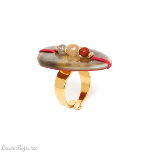 Кольцо Nature Bijoux, Canyon, разъемное,перламутр,яшма,орлиный глаз, NB22.1-19-24345 коричневый