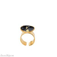 Кольцо Katerina Vassou, Solar Flare, с элементами из сусального золота, KV25.2-404686GBLACK черный