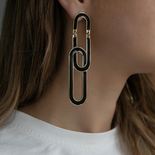 Серьги Francesca Bianchi, с эмалью, FB25.2-161D черный фото 2