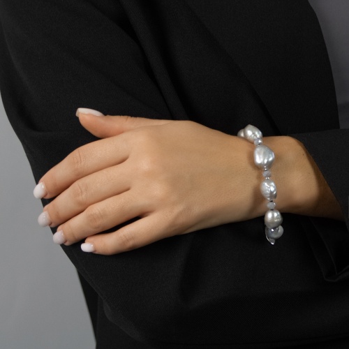 Браслет Lanzerotti, Gelido, с жемчугом, гематитом и кристаллом, LZ-25.02-005 серый фото 2