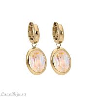 Серьги Qudo Creole TIVOLA small G ivory cream delite, 310699 BW/G