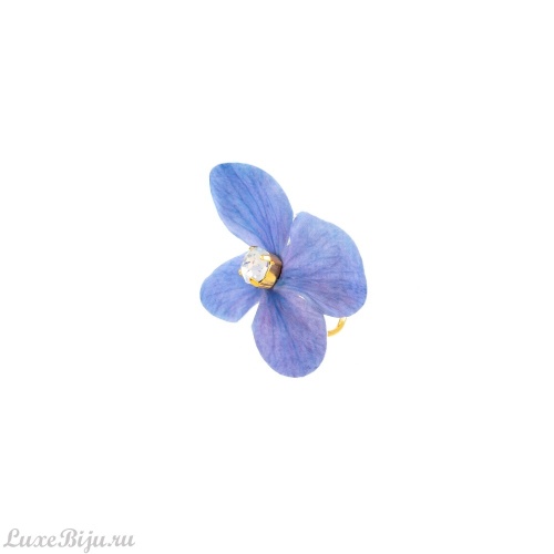 Кольцо Catherine Bijoux, Primrose and crystals, разъемное, с цветком и кристаллом, CB26.1-5626DG голубой
