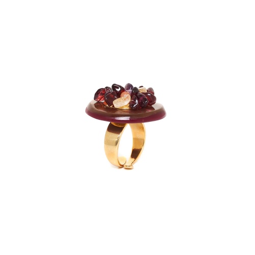 Кольцо Nature Bijoux, Grenadine, аметист, гранат, цитрин,нефрит,перламутр, NB23.1-19-24695 бордовый фото 2