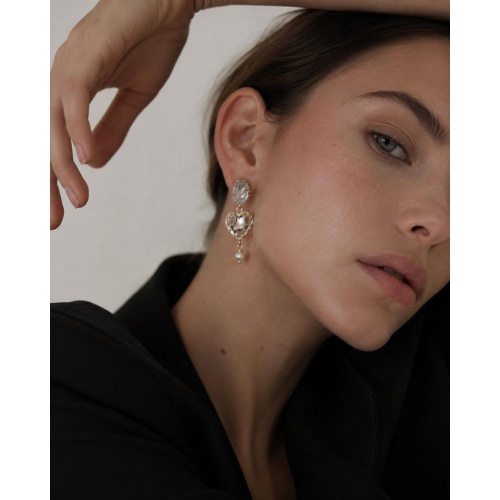Серьги Celeste G, кристалл Swarovski, сердце, жемчугом, CS26.1-764 хрустальный фото 2