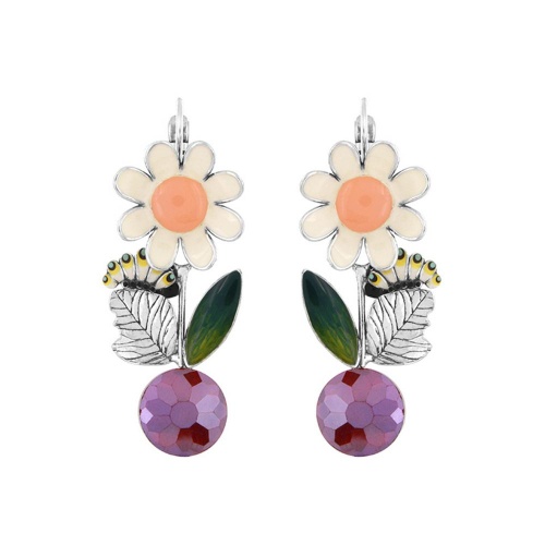 Серьги TARATATA, Cocoon, с цветной смолой и стеклянными бусинами, TT-E25-03733-103 красный