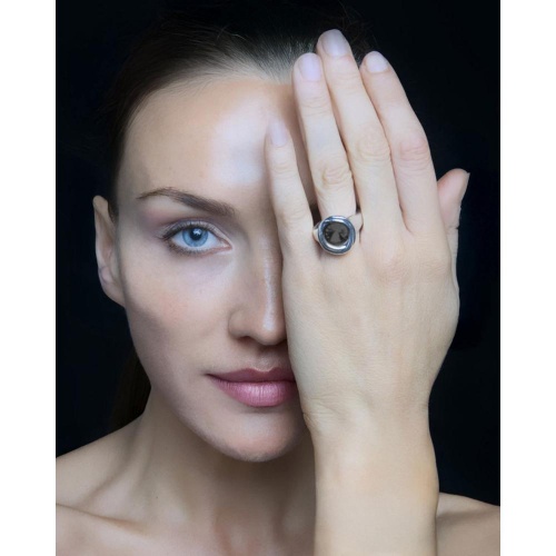 Кольцо Tra-la-ra, Tuareg, разъемное, с кристаллом, TLR25-252P302 серый фото 3