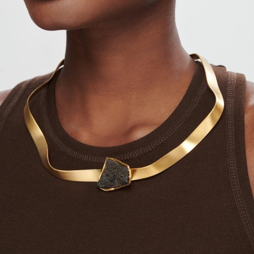 Колье Katerina Vassou, Chantal, гривна с друзой агата, KV26.1-275651G черный фото 5