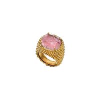 Кольцо Estrosia, с турмалиновым кристаллом, ES-ANEQ27-3A розовый, 17,5