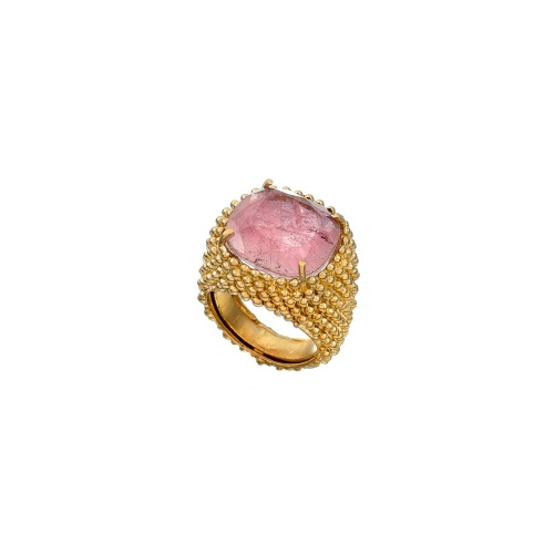 Кольцо Estrosia, с турмалиновым кристаллом, ES-ANEQ27-3A розовый, 17,5