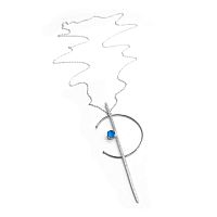 Колье Catherine Bijoux, Half moon, с кристаллом, CB25.1-5355AS голубой