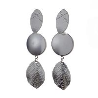 Серьги Moon Paris, Lorian, с подвеской в форме листа, ML-23.03-003 серебристый