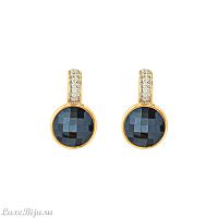 Серьги Possebon pearl black agate