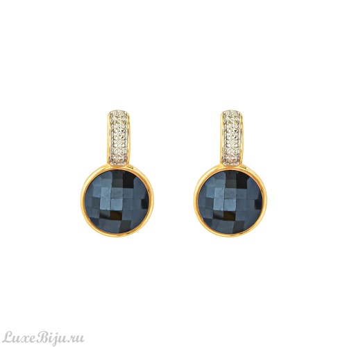 Серьги Possebon pearl black agate