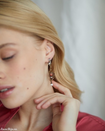 Серьги Fiore di Firenze OR0107 GRANAT/OLIVE фото 8