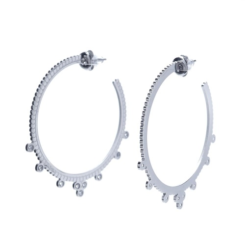 Серьги Moon Paris, Ikita, полукольца, кристаллы, MIK-20.03-068 серебристый