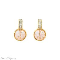 Серьги Possebon  quartz rose