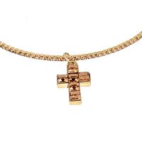 Колье Moon Paris, Ringo Queen, гривна с крестом и кристаллами, MRQ-26.01-003 золотистый