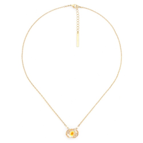 Колье Franck Herval, Betty, цветок, цветная эмаль, агат, FH25.2-15-64400 желтый
