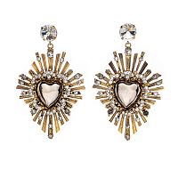 Серьги Celeste G, сердце, кристалл Swarovski и фианиты, CS26.1-1097 серебристый