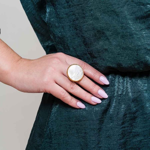 Кольцо Fiore Luna SHELL WHITE, KR01734-3/9 BW/G фото 2