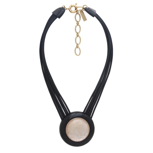 Колье Nature Bijoux, Saint Honore, с рогом и ракушкой Capiz в смоле, NB26.1-15-43710 черный